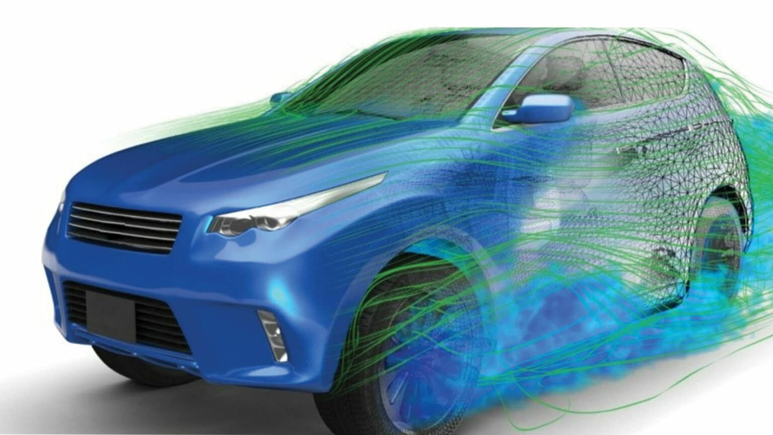 A blue car with green smoke coming from it.