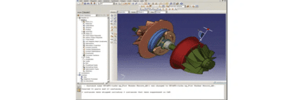 A computer screen with an image of a machine