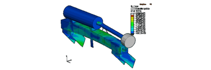 A computer model of the beam and the rail.