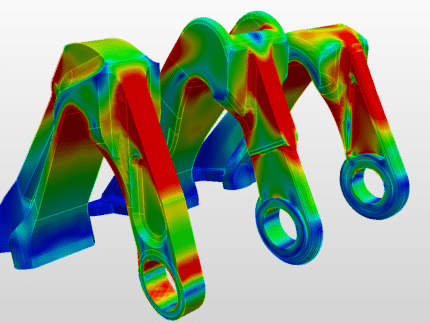 A 3 d image of the same part in a computer model.