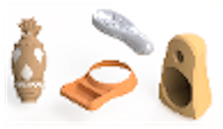 A group of different types of game controllers.