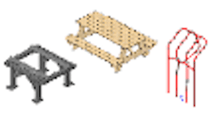 A group of different types of benches.