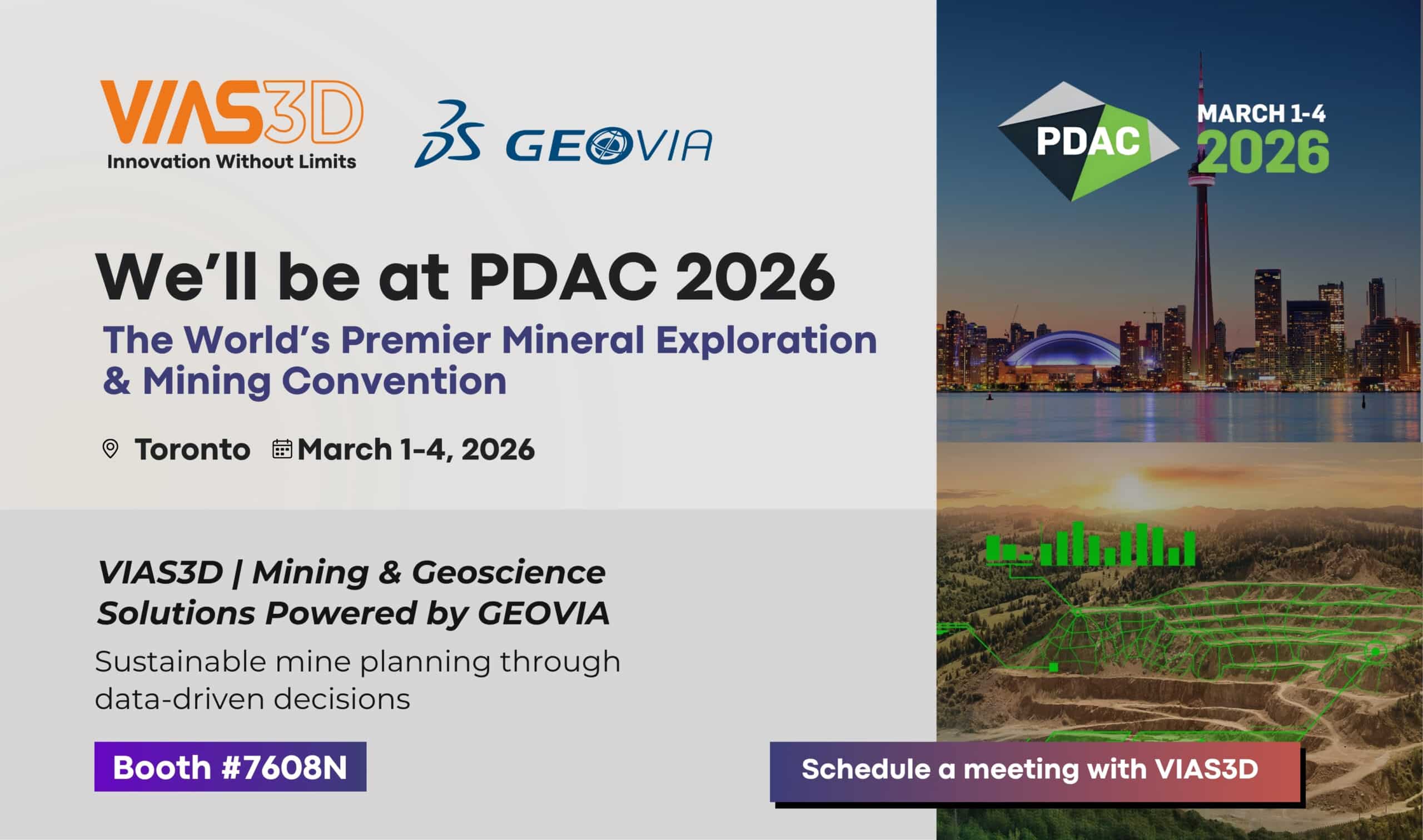 VIAS3D GEOVIA PDAC 2026 Toronto banner