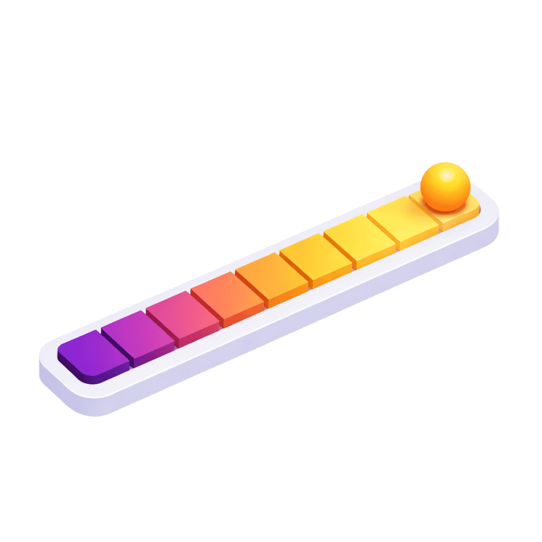 Isometric color slider with orange ball
