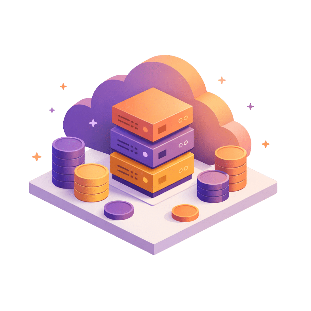 Cloud server stack with coin tokens