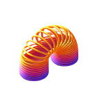 Vibrant gradient slinky arching on black