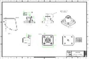 A drawing of some parts with measurements.