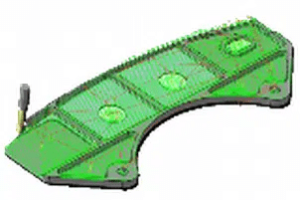 A green piece of equipment is shown.