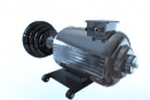 industrial electric motor with pulley assembly