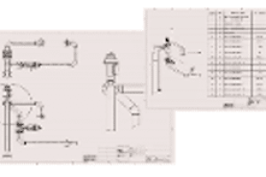 A drawing of some pipes and valves