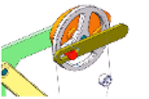 A drawing of a wheel and some parts