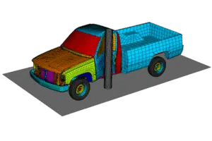 A truck with the body in 3 d.