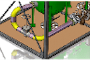 A 3 d image of the piping system for a water pump.