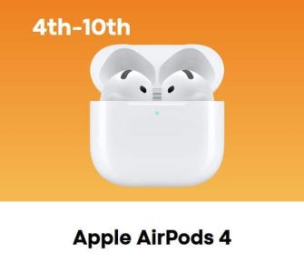 White Apple AirPods 4 in charging case